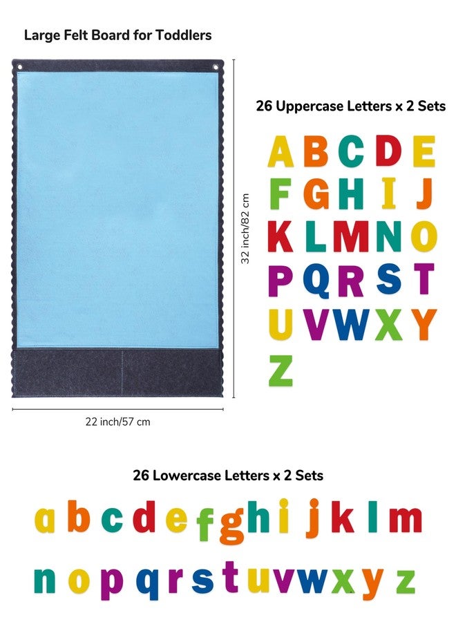 CHEFAN Felt Board - Large Flannel Board for Wall, 104 Felt Letters, 32'' X 22'' Interactive Storytelling & Play Learning for Home & Classroom Use(2 Sets of Uppercase&Lowercase Letters) - Image 2